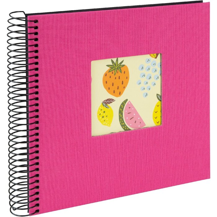 Album a spirale Goldbuch Bella Vista Electric Fuchsia 20x20 cm 40 pagine nere