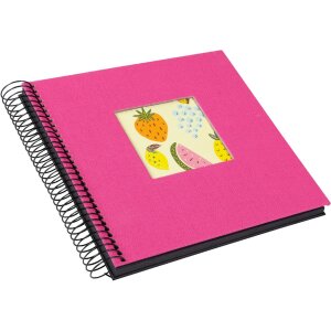 Album a spirale Goldbuch Bella Vista Electric Fuchsia 20x20 cm 40 pagine nere