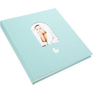 Album per bambini Goldbuch Cozy Nest Aqua 30x31 cm tessuto 58 pagine con apertura a finestra e introduzione illustrata