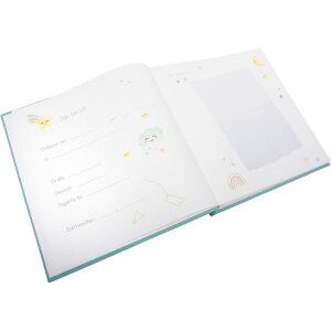 Album per bambini Goldbuch Cozy Nest Aqua 30x31 cm tessuto 58 pagine con apertura a finestra e introduzione illustrata
