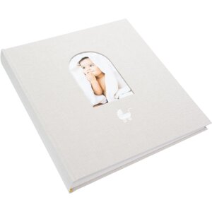 Album per neonato Goldbuch Cozy Nest Sandgrau 30x31 cm con rivestimento in lino