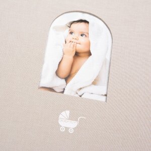 Album per neonato Goldbuch Cozy Nest Sandgrau 30x31 cm con rivestimento in lino