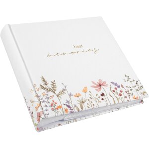 Album foto Goldbuch "Bloom" per 200 immagini 10x15 cm, copertina rigida con design floreale e decorazione dorata "best memories"