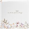 Album foto Goldbuch "Bloom" per 200 immagini 10x15 cm, copertina rigida con design floreale e decorazione dorata "best memories"