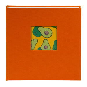 Album foto Goldbuch Bella Vista Sun Orange 30x31 cm in lino con protezione in pergamina