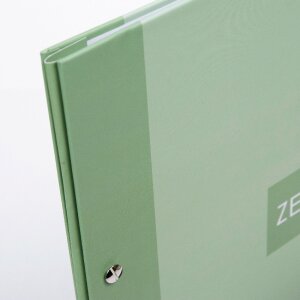 Mappa per certificati Goldbuch Zweiklang matcha 24x31 cm con 12 custodie trasparenti