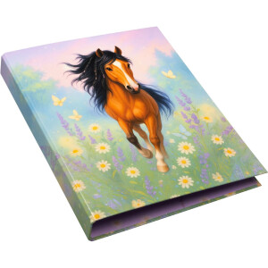 Taccuino a anelli Goldbuch Wiesenglück 26x32 cm con stampa artistica e meccanismo a 2 anelli