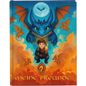 Libro amici Drachenfreund Goldbuch 15x21 cm, DIN A5, 88 pagine illustrate