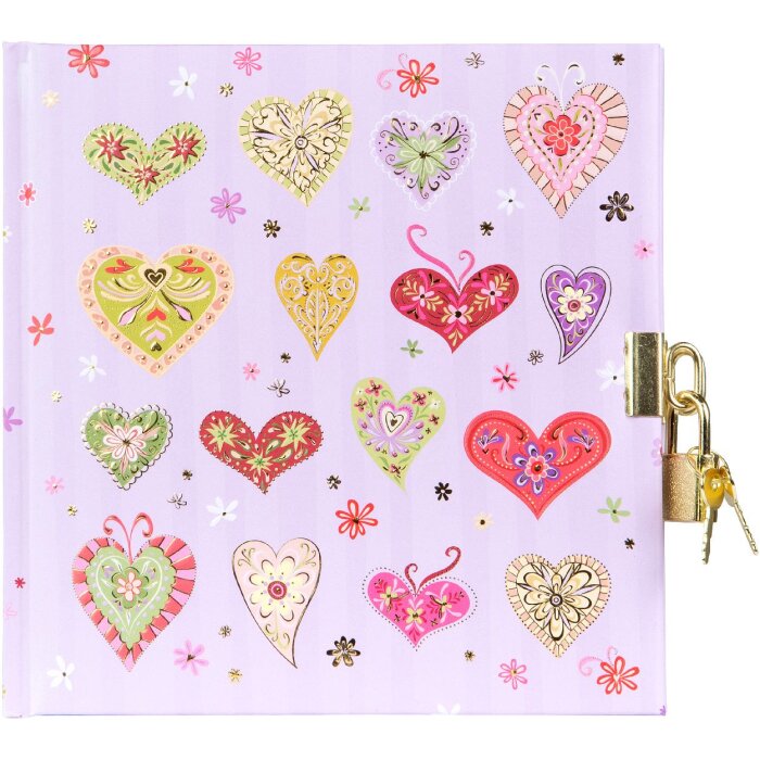 Diario Goldbuch Sweet Beat 16,5x16,5 cm, 96 pagine, finitura oro, lucchetto