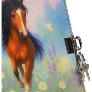 Taccuino Goldbuch Wiesenglück 16,5 x 16,5 cm bianco con serratura di sicurezza