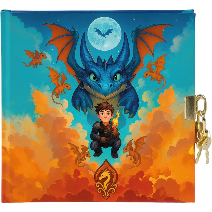 Taccuino Goldbuch Drachenfreund 16x16 cm, bianco, con chiusura