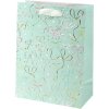 Tasca regalo Goldbuch Ribboné menta 30x21 cm con stampa a rilievo dorato