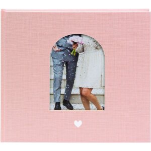 Libro degli ospiti Goldbuch Momento di cuore rosa 24x22 cm