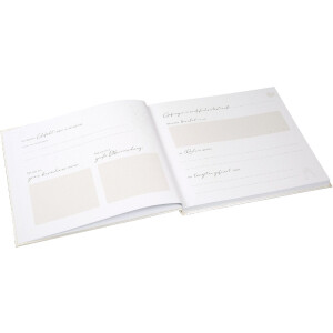 Goldbuch Gästebuch Herzklopfen 24x22 cm goldprägtes illustriertes Buch