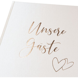 Goldbuch Gästebuch Herzklopfen 24x22 cm goldprägtes illustriertes Buch