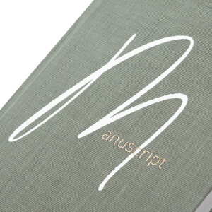 Goldbuch Notizbuch Manuscript 15x22 cm Weiß Gold Leinenbindung 200 Seiten