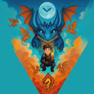 Borsa Drachenfreund Goldbuch 50 cm rotonda, cartone...