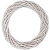 Corona da parete in rattan Clayre & Eef Ø 50x9 cm Bianco scandinavo per porta, parete o tavolo