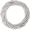 Corona decorativa in rattan Clayre & Eef Ø 40x7 cm Bianco per porta parete tavolo