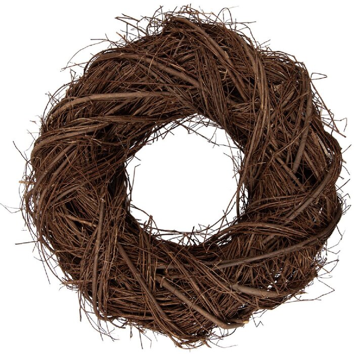 Corona decorativa in rattan Clayre & Eef Marrone Ø 40x11 cm rustica per porta parete tavolo