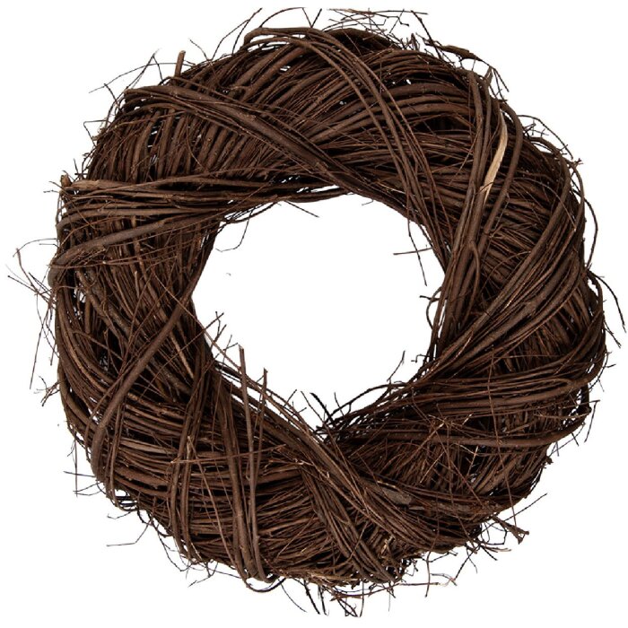 Coroncino decorativo in rattan Clayre & Eef Marrone Ø 35x9 cm rustico per porta parete tavolo