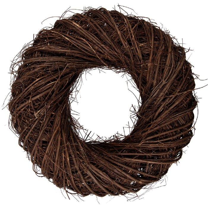 Corona decorativa in rattan Clayre & Eef Marrone Ø 50x13 cm rustica per porta parete tavolo