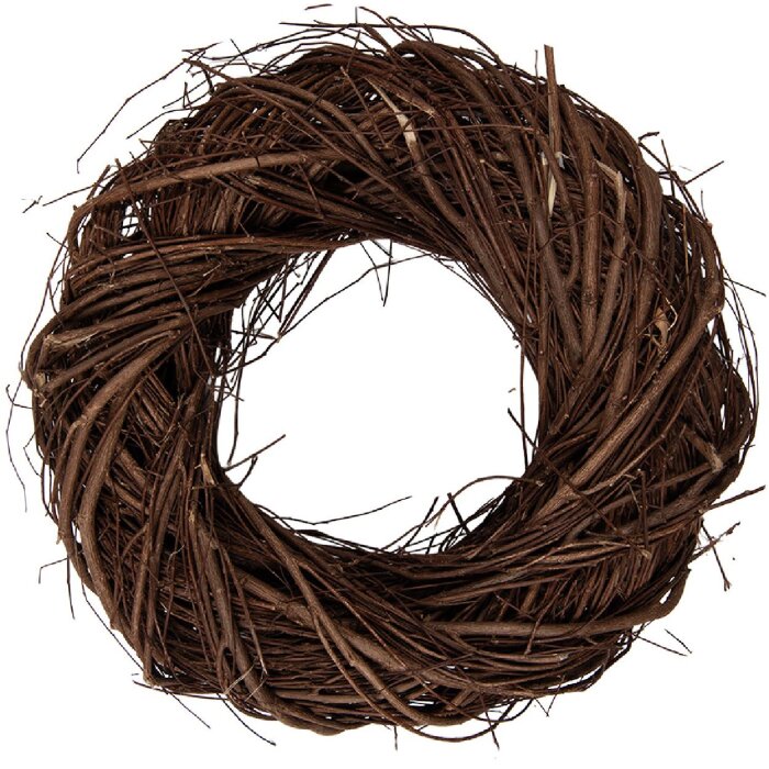 Corona decorativa in rattan Clayre & Eef Marrone Ø 25x7 cm rustica per porta parete tavolo