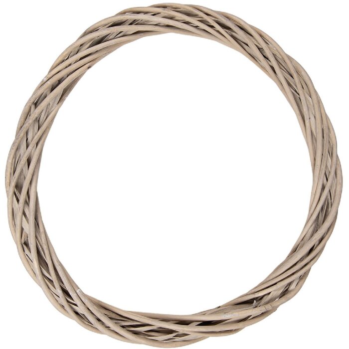 Corona decorativa in rattan Clayre & Eef Marrone Ø 40x4 cm per porta parete tavolo