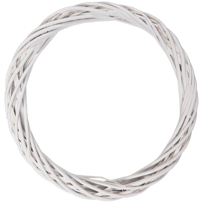 Corona di Natale in rattan bianco Clayre & Eef Ø 40x4 cm