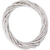 Corona natalizia in rattan naturale Clayre & Eef Ø 20 cm Bianco altezza 4 cm