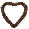 Decorazione a forma di cuore in rattan Clayre & Eef 40x40x4 cm Marrone