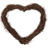 Corona a cuore in rattan marrone Clayre & Eef 30x30x3 cm