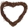 Decorazione Corona Cuore in Rattan Marrone 20x20x3 cm