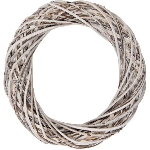 Corona di rattan Clayre & Eef Bianca Ø 30x6 cm