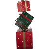 Decorazione natalizia in metallo Clayre & Eef con pila di regali 36x36x90 cm