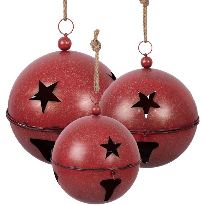 Decorazione Campana Clayre & Eef Rosso Ø 60 50 40 cm