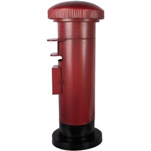 Cassetta postale Clayre & Eef 5Y1408 Ø 36x86 cm rosso-nero