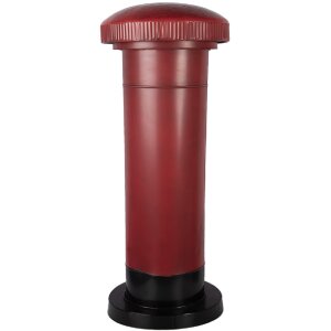 Cassetta postale Clayre & Eef 5Y1408 Ø 36x86 cm rosso-nero