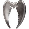 Decorazione da parete ali di angelo con cuore Clayre & Eef 6AL0074 argento 38x3x46 cm