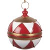 Palla di Natale Clayre & Eef Ø 31x36 cm Metallo Rosso Bianco con Dettagli Dorati