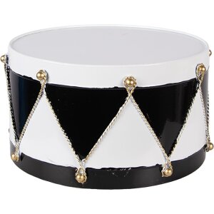 Set di 2 decorazioni a tamburo Clayre & Eef Bianco Nero Ø37x26 / Ø32x17 cm