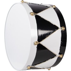 Set di 2 decorazioni a tamburo Clayre & Eef Bianco Nero Ø37x26 / Ø32x17 cm