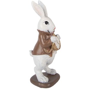 Decorazione coniglietto Clayre & Eef bianco-marrone 7x7x16 cm