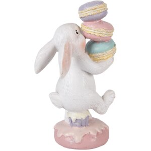 Decorazione coniglietto Clayre & Eef bianco/ rosa 8x6x14 cm