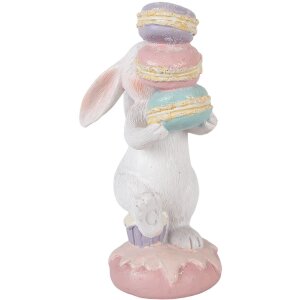 Decorazione coniglietto Clayre & Eef bianco/ rosa 8x6x14 cm