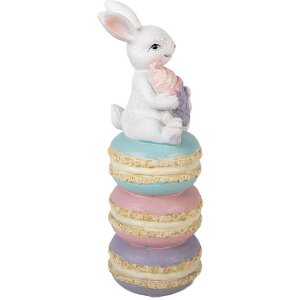 Decorazione coniglio Clayre & Eef bianco e rosa 7x7x20 cm