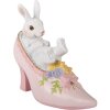 Decorazione coniglio nel calzino Clayre & Eef Bianco e Rosa 13x5x12 cm