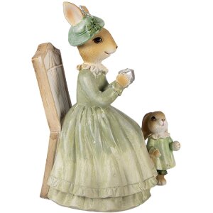 Decorazione coniglio Clayre & Eef marrone-verde...