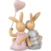 Decorazione coniglietto Clayre & Eef 6PR5981 8x6x10 cm Marrone Rosa