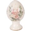 Decorazione Uovo su Piedistallo Clayre & Eef 6CE2393M Ø 12x19 cm Beige Rosa